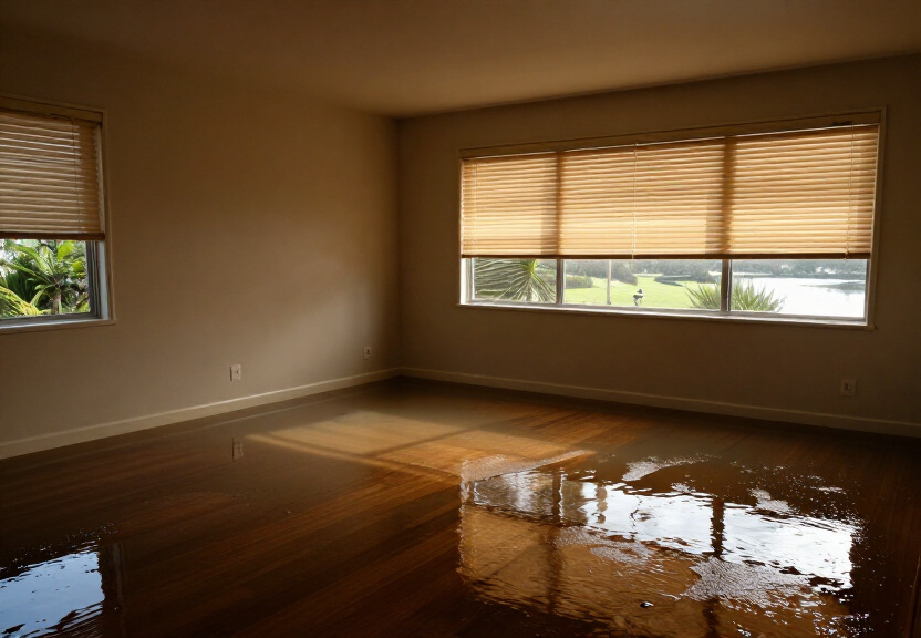 Flooded basement in Denistone West before water extraction